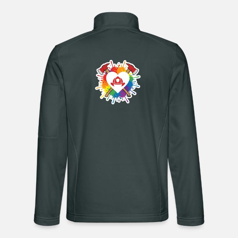 Feuerwehr Herz Regenbogen Pride Liebe Axt Unisex Softshelljacke