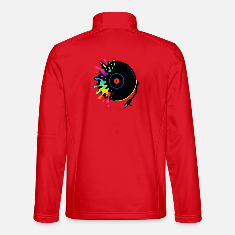 Plattenspieler buntes Pop-Vinyl - Unisex Softshelljacke - Rot