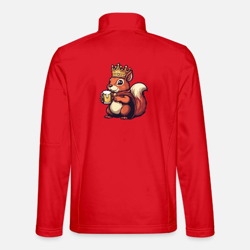 Eichhörnchen Bier König - Unisex Softshelljacke - Rot