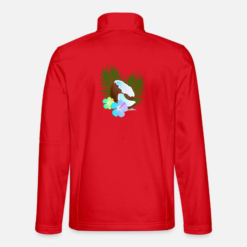 Coconut Island Tropics Hibiscus - Unisex Softshell Jacket - red