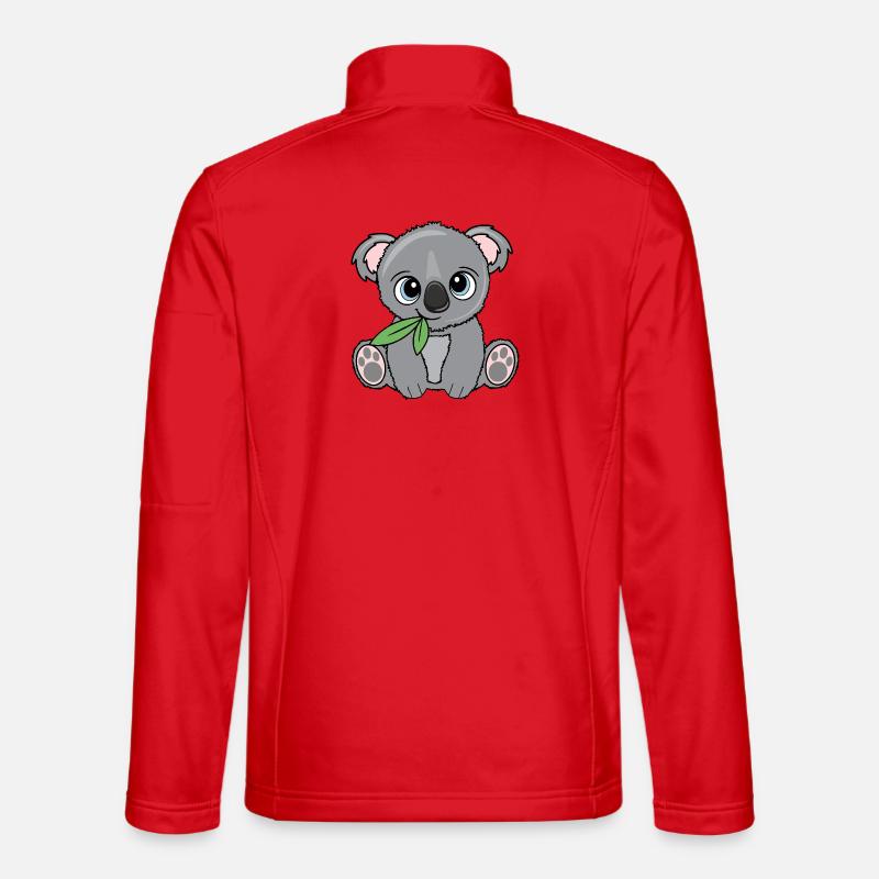 Small koala with leaf - Unisex Softshell Jacket - red