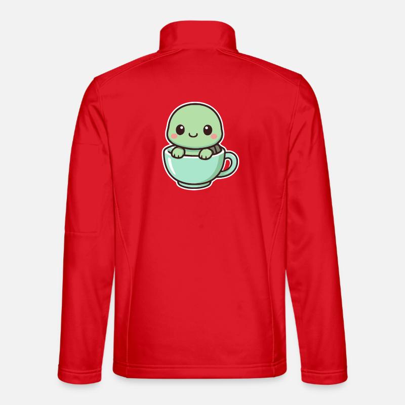 Süße Schildkröte - Kawaii Stil - Unisex Softshelljacke - Rot