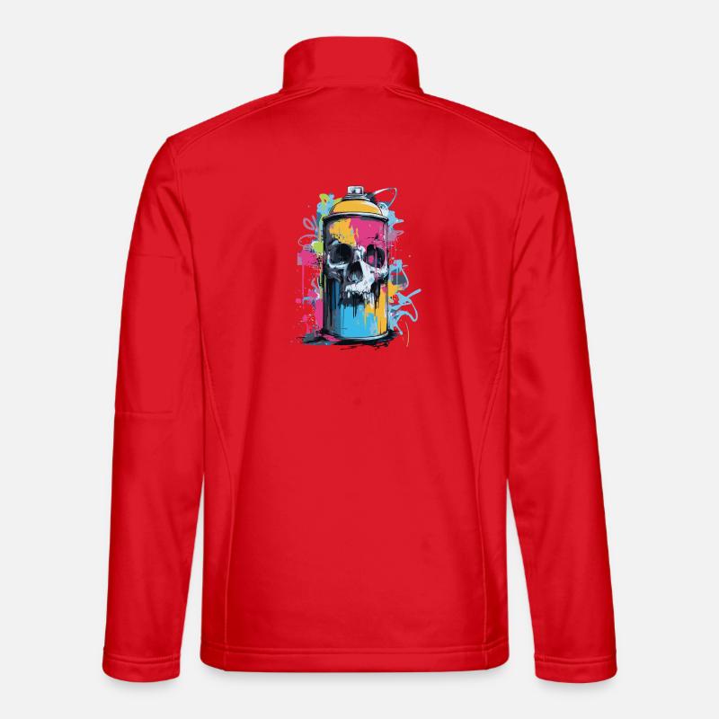 Skull Graffiti Spray Can - Unisex Softshell Jacket - red