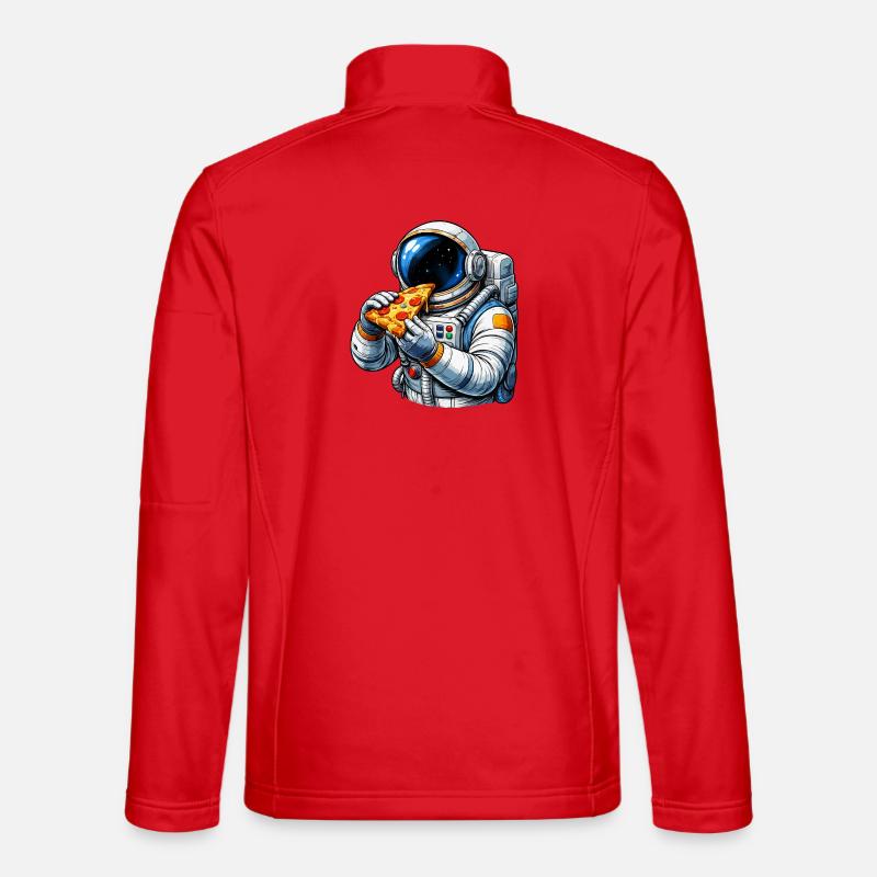 Astronaut beim Pizza essen - Unisex Softshelljacke - Rot