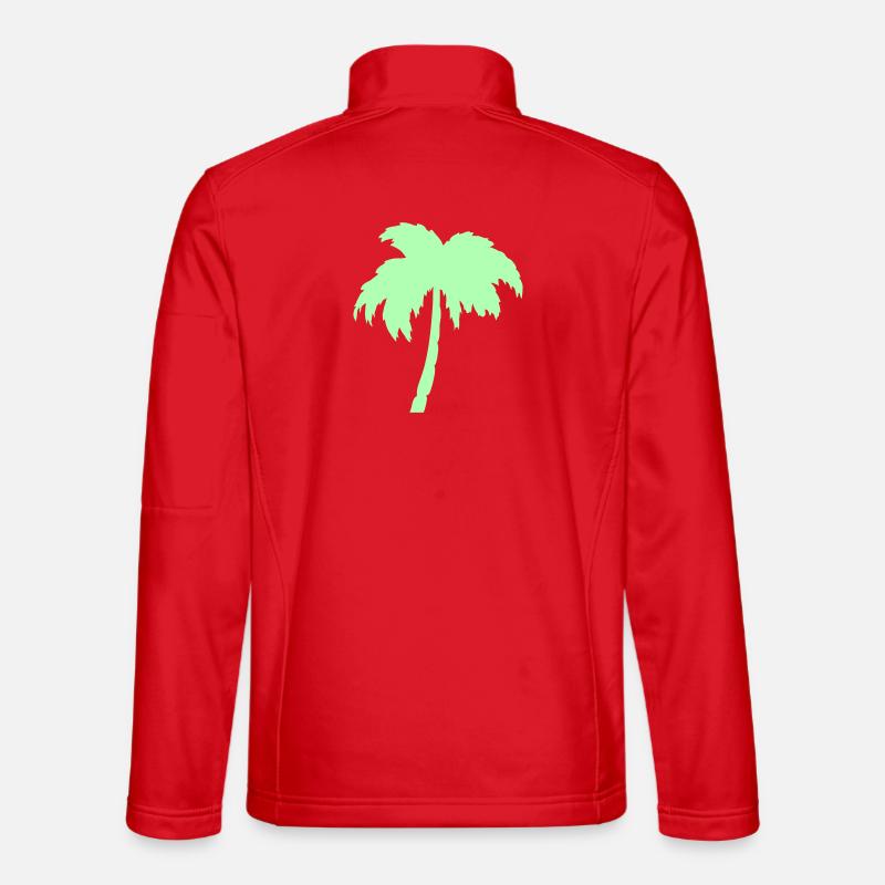 Palm Tree Mint Silhouette - Unisex Softshell Jacket - red