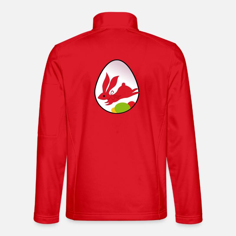Osterhase-Silhouette im Ei - Unisex Softshelljacke - Rot