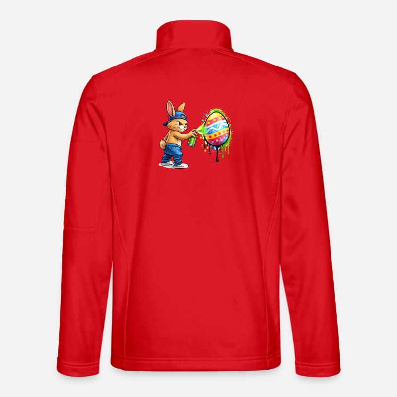 Graffiti-kanin med påskeæg - Unisex softshelljakke - rød