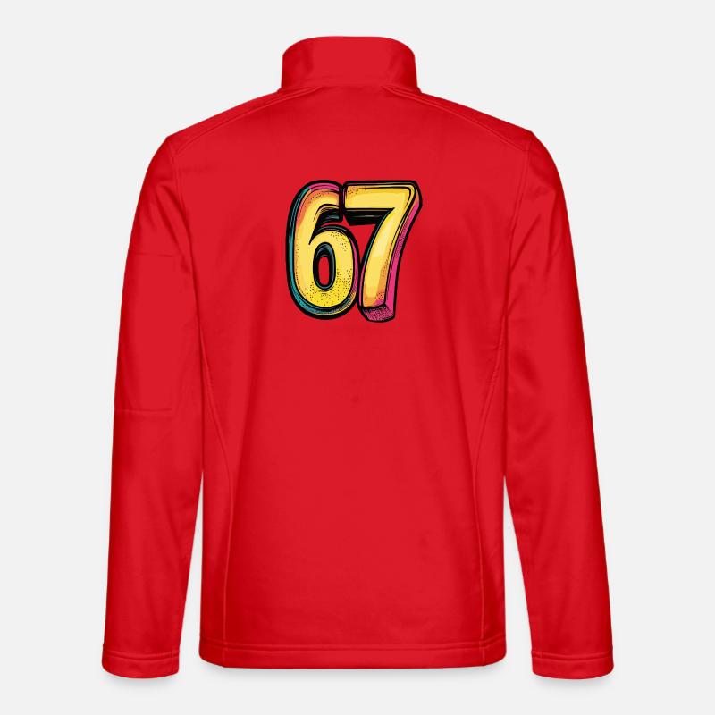 67 Zahl Bunt - Unisex Softshelljacke - Rot