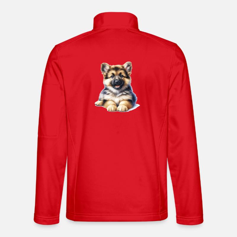 Illustrazione di cucciolo coccolone - Giacca softshell unisex - rosso