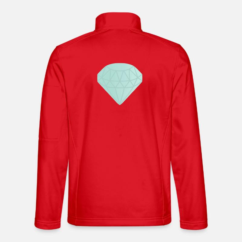 Mint Geometric Diamond - Unisex Softshell Jacket - red