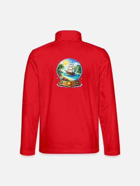 Ship's dream spherical image - Unisex Softshell Jacket - red