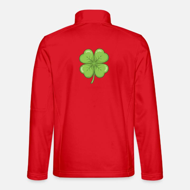 Four Leaf Clover Charm - Unisex Softshell Jacket - red