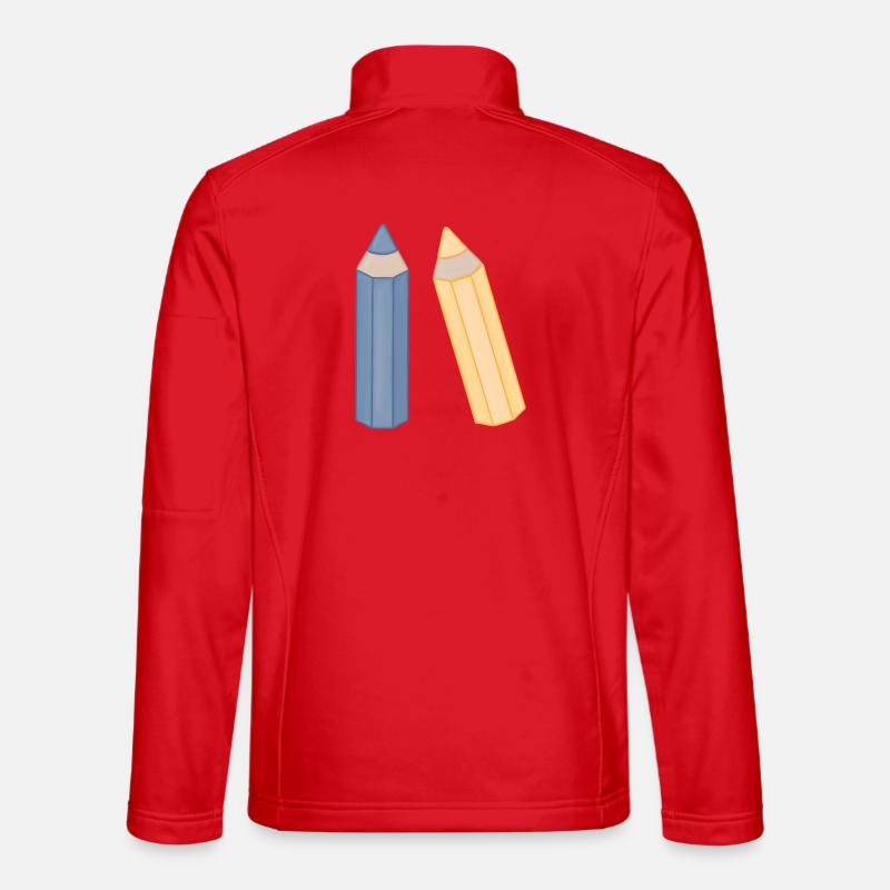 Illustration Duo de crayons de couleur Crayons de couleur Veste en tissu softshell Unisexe