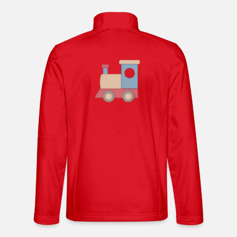 Kunterbunter Spielzug Illustration Eisenbahn - Unisex Softshelljacke - Rot