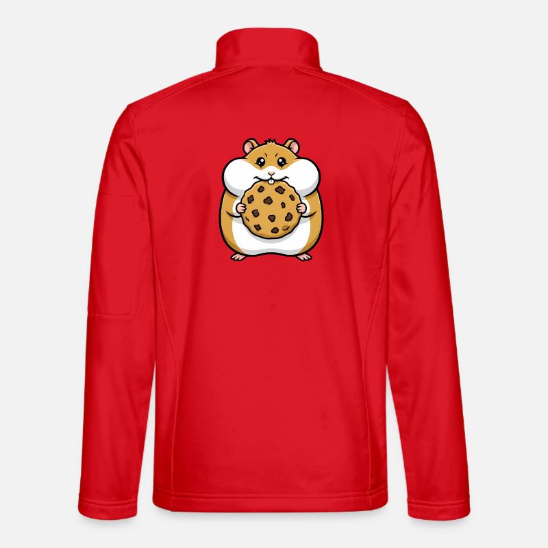 Hamster mit Keks Cartoon - Unisex Softshelljacke - Rot