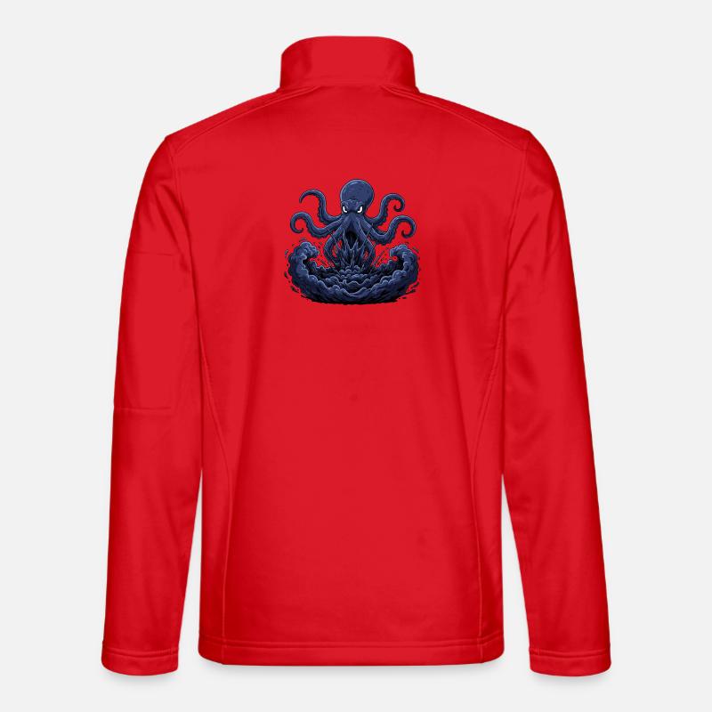 Octopus Storm from Deep - Unisex Softshell Jacket - red
