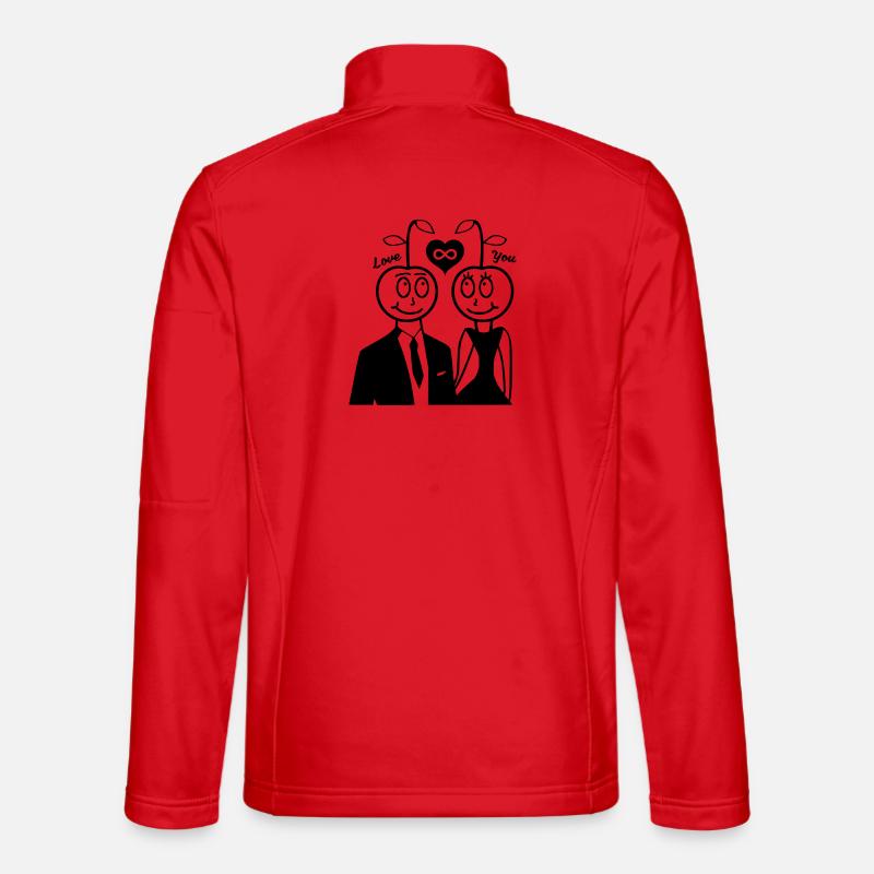 Happy Kirsche - Paar Design - Unisex Softshelljacke - Rot