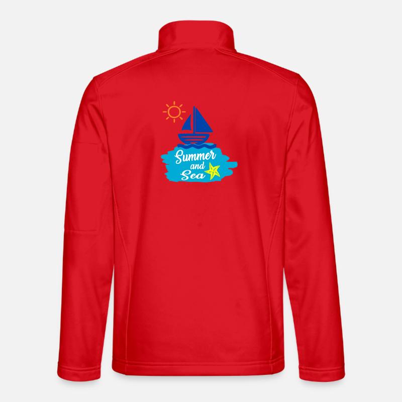 Summer and Sea - Sommerdesign  - Unisex Softshelljacke - Rot