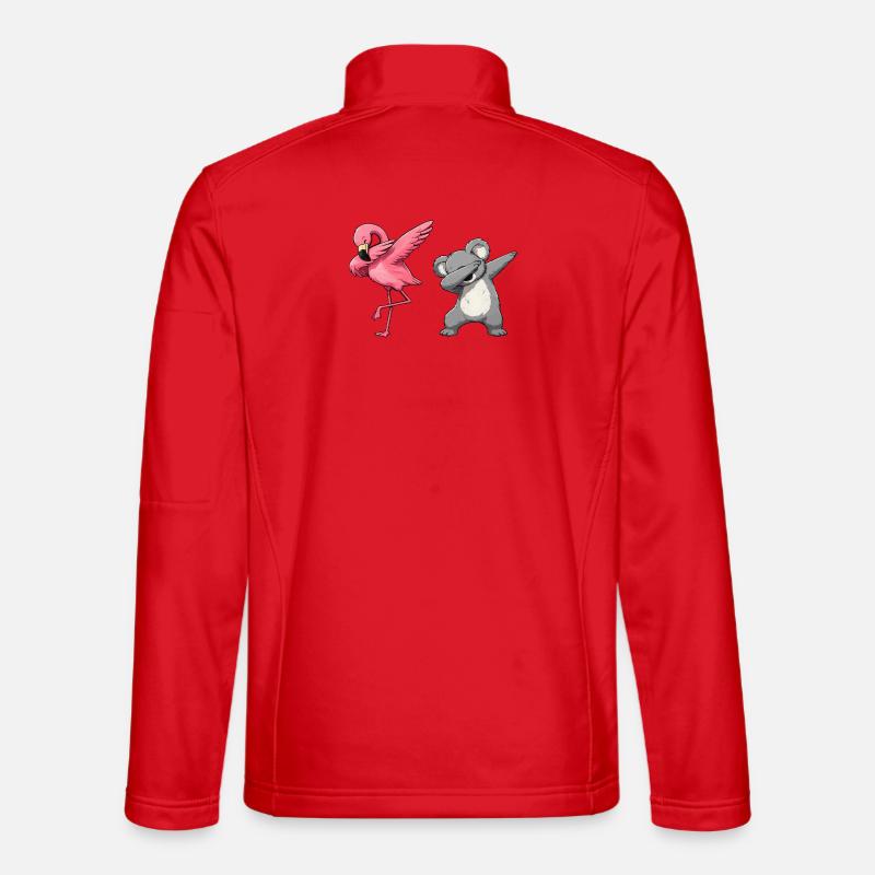 Flamingo Koala Dab Duo - Unisex Softshelljacke - Rot