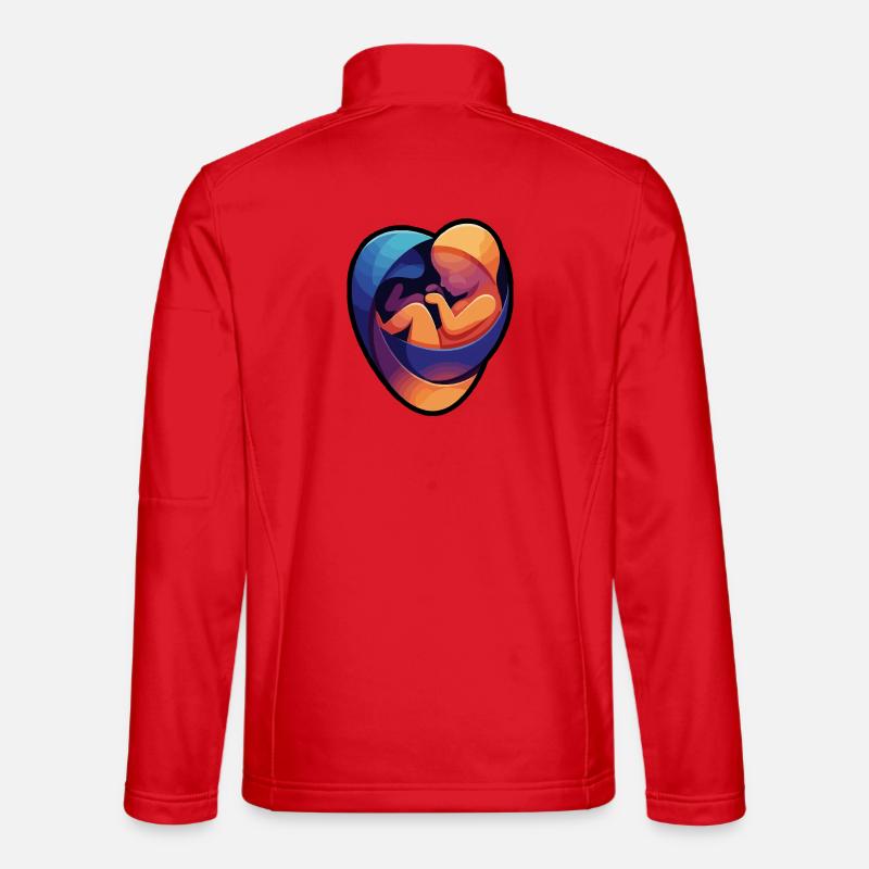 Bunte fetale Umarmung - Unisex Softshelljacke - Rot