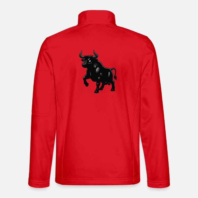 Black Bull Silhouette with Shine - Unisex Softshell Jacket - red