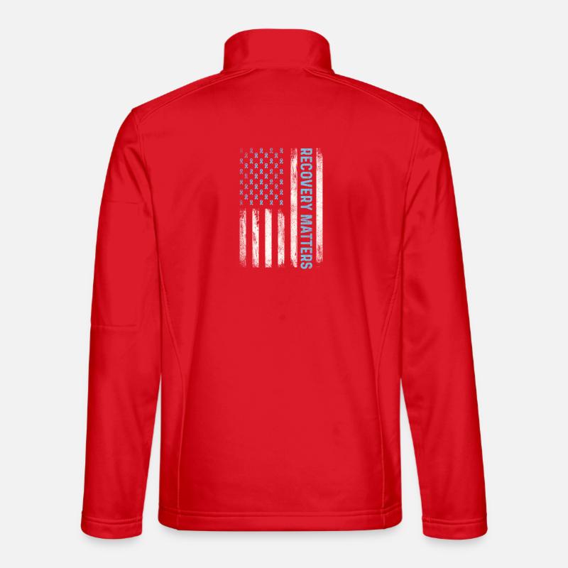 Recovery Matters Sobrio Support AA Messaggio - Giacca softshell unisex - rosso