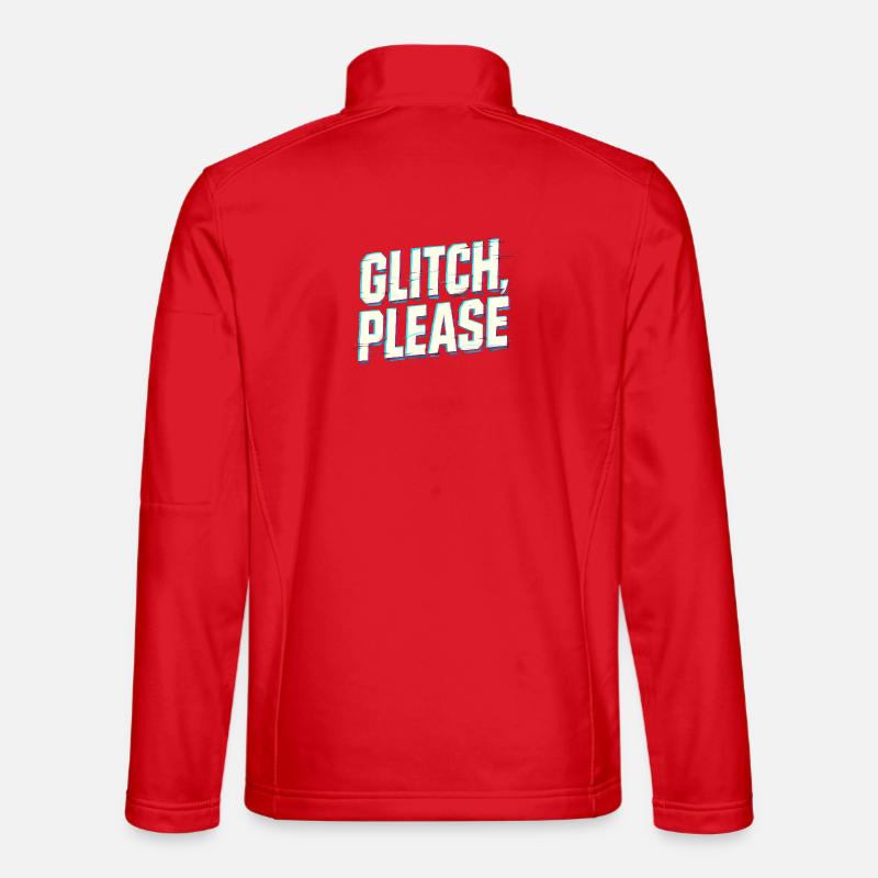 Glitch bitte | Retro Gaming Hacker Vibes - Unisex Softshelljacke - Rot