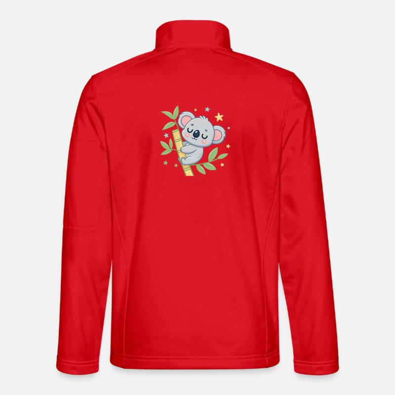 Koala auf Bambus-Träumerei - Unisex Softshelljacke - Rot