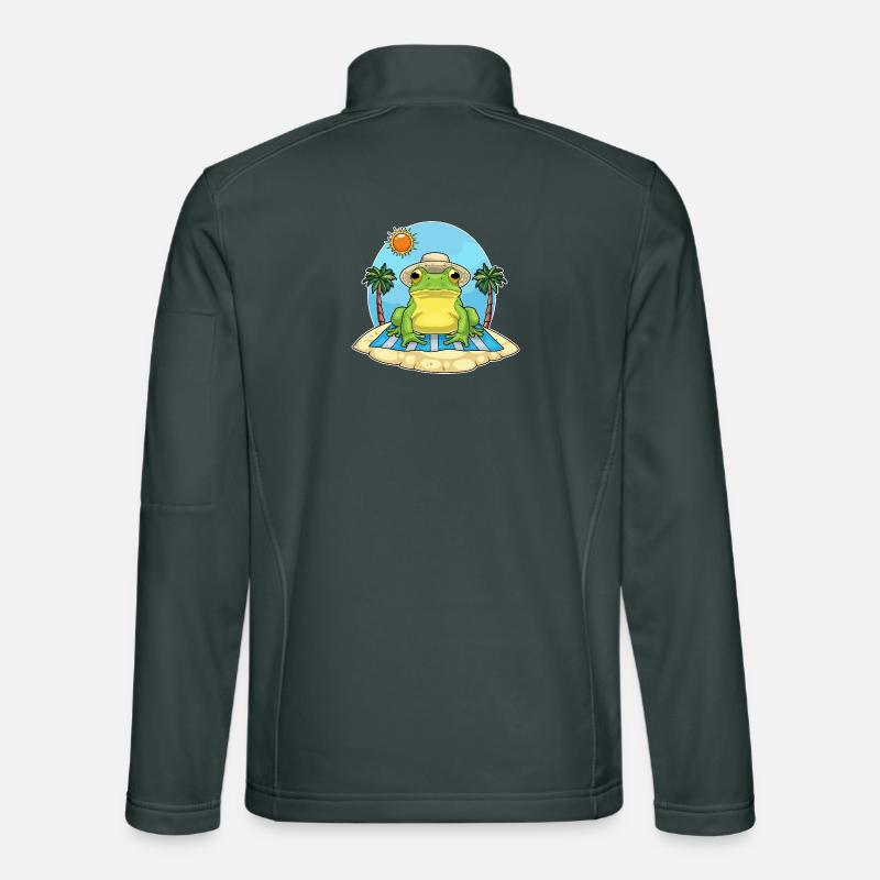 Frog Beach Palm Tree Summer Unisex Softshell Jacket