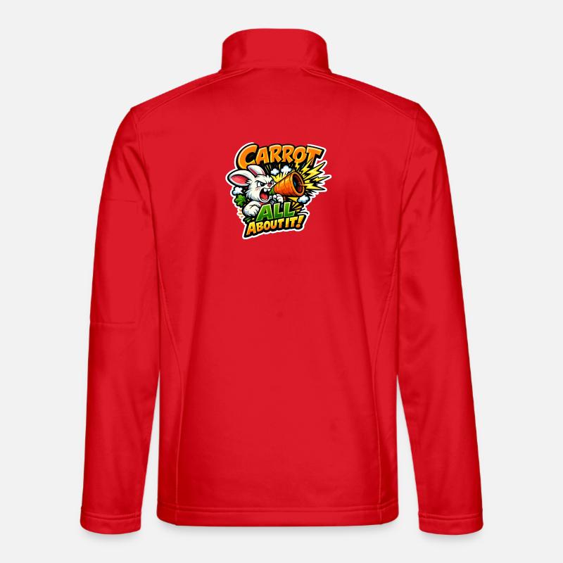 Carrot Megaphone Bunny – Comic Style - Unisex Softshell Jacket - red
