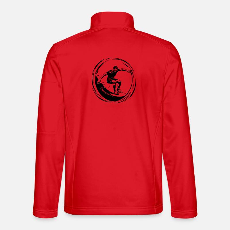 Surfer Mann Silhouette - Unisex Softshelljacke - Rot