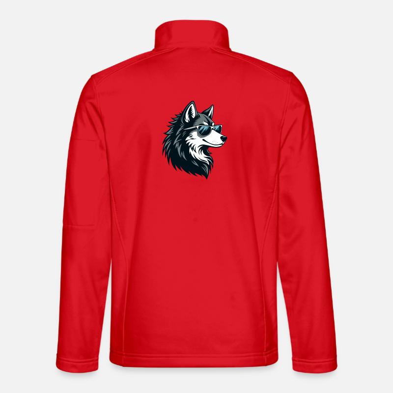 Wolf Husky Sunglasses - Unisex Softshell Jacket - red