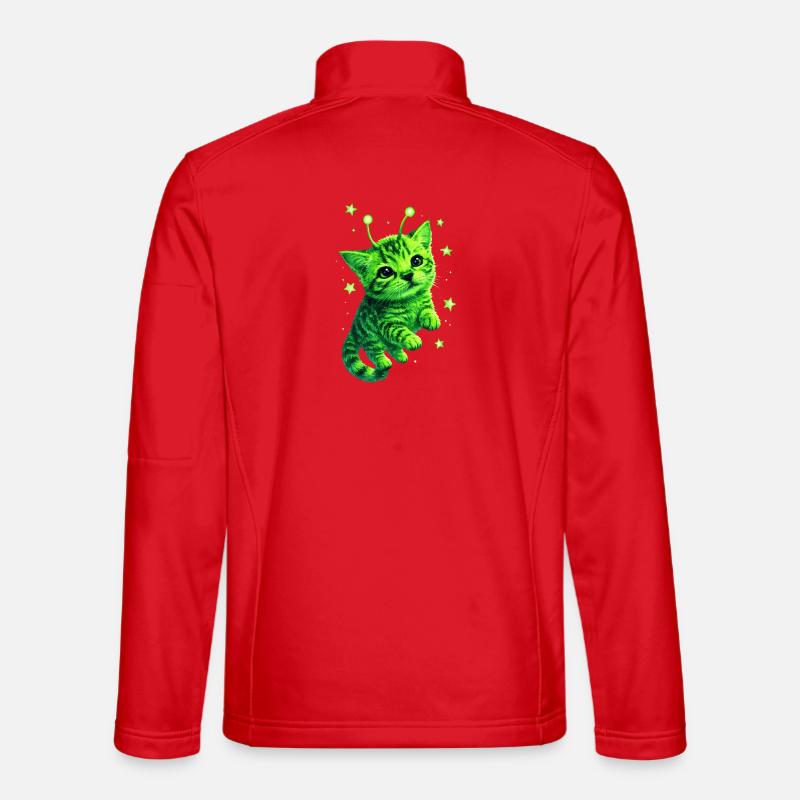 Alien Cat - Unisex Softshell Jacket - red