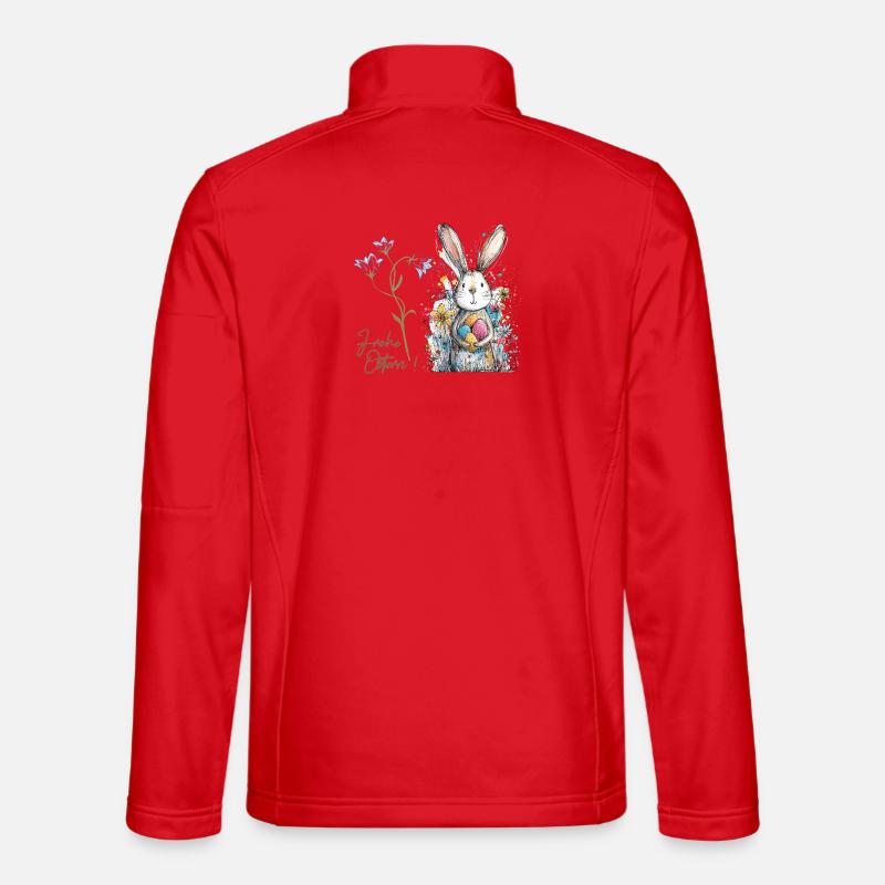 Osterhase mit bunten Eiern - Unisex Softshelljacke - Rot