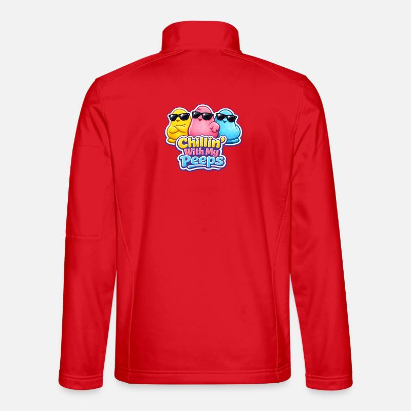 Chick, Spring, Flowers, Summer, Easter, Garden - Unisex Softshell Jacket - red