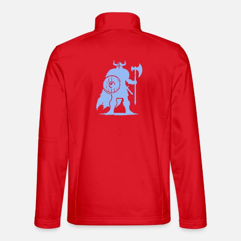 Wikinger Krieger mit Axt und Schild - Unisex Softshelljacke - Rot