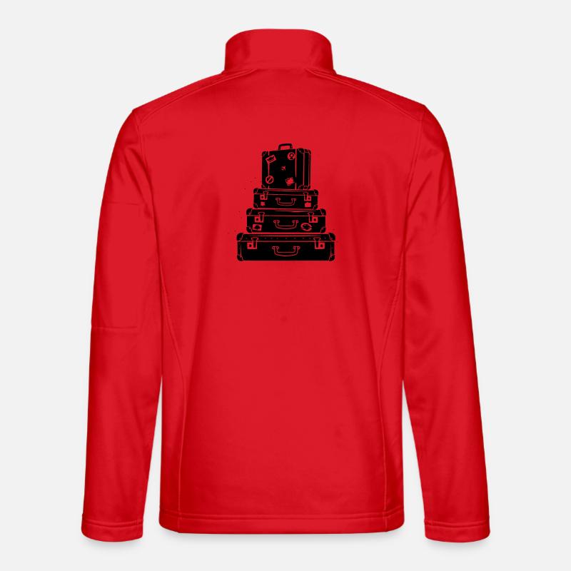 Suitcase Stack Vintage Travel Unisex Softshell Jacket