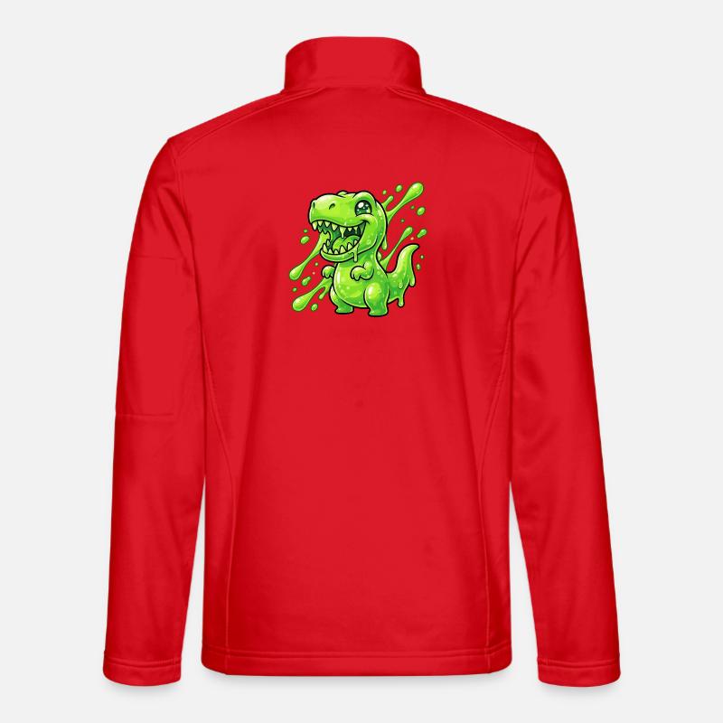 Klecksgrüner Dino - Unisex Softshelljacke - Rot