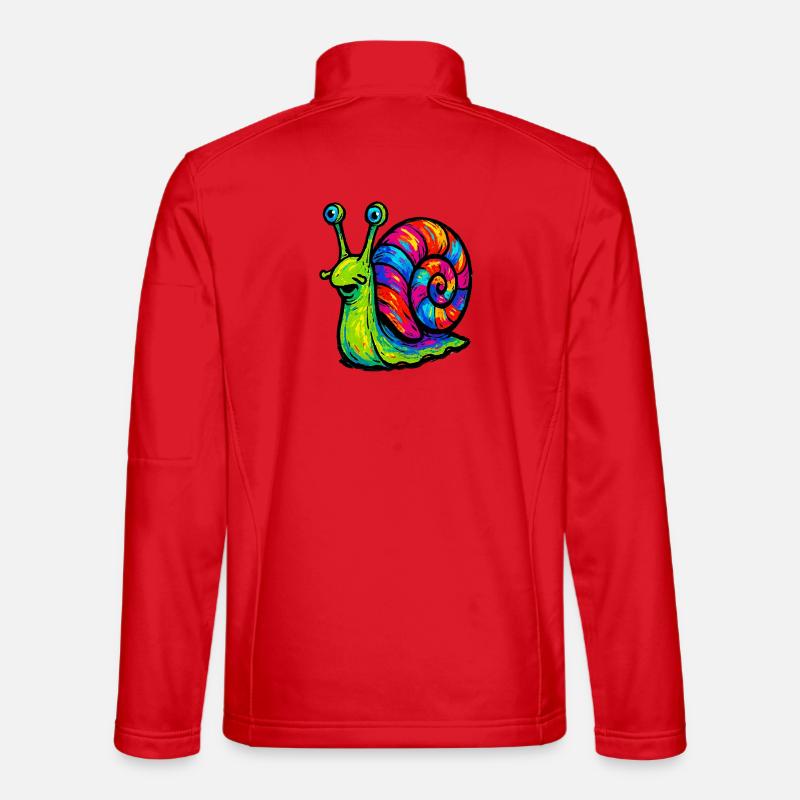 Escargot psychédélique multicolore arc-en-ciel Veste en tissu softshell Unisexe