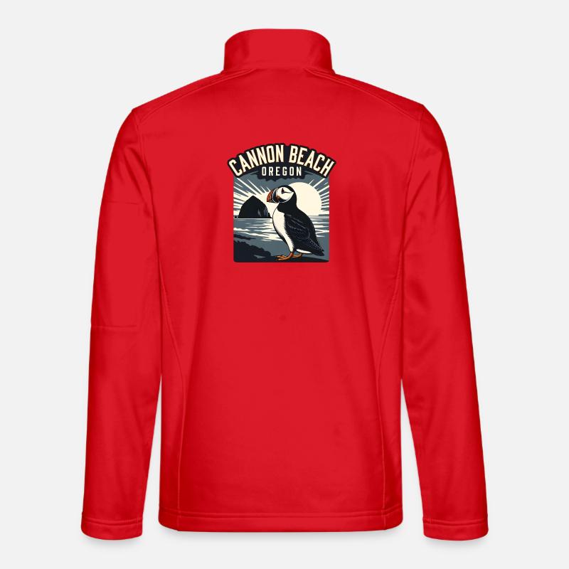 Cannon Beach, Oregon - Unisex Softshell Jacket - red