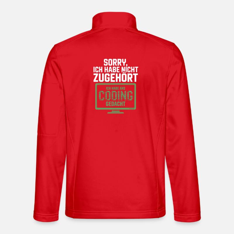 Sorry, I thought coding - Unisex Softshell Jacket - red