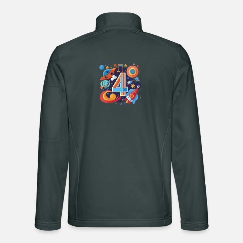 Monde de fusées du 4e anniversaire de l’espace Veste en tissu softshell Unisexe