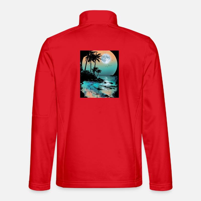 Tropical Moon Glow - Unisex Softshelljacke - Rot