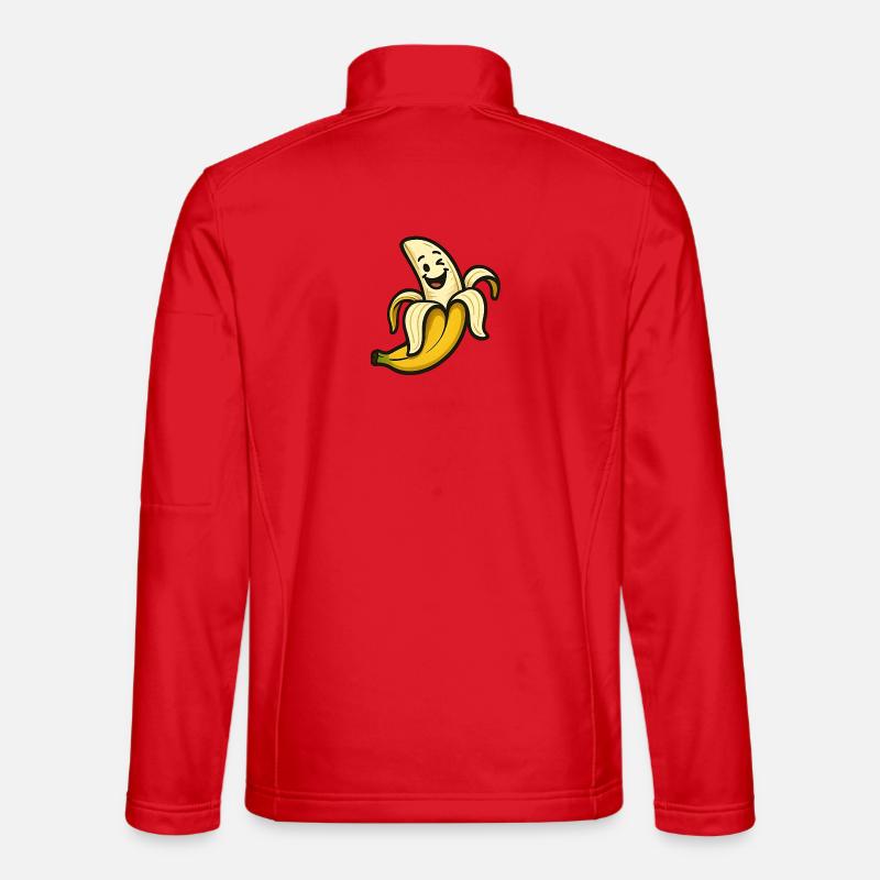 Lustige Lächelnde Banane - Unisex Softshelljacke - Rot