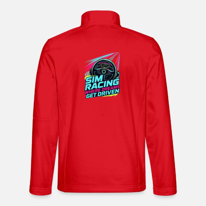 Sim Racing Where Dreams Are Driven - Unisex Softshell Jacket - red