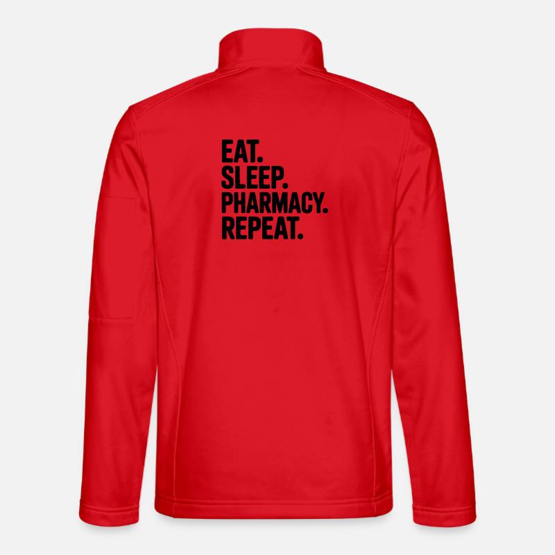 Eat. Sleep. Pharmacy. Repeat. - Unisex Softshell Jacket - red