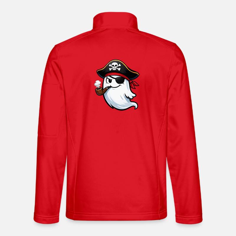 Ghost Pirate with Pipe - Unisex Softshell Jacket - red