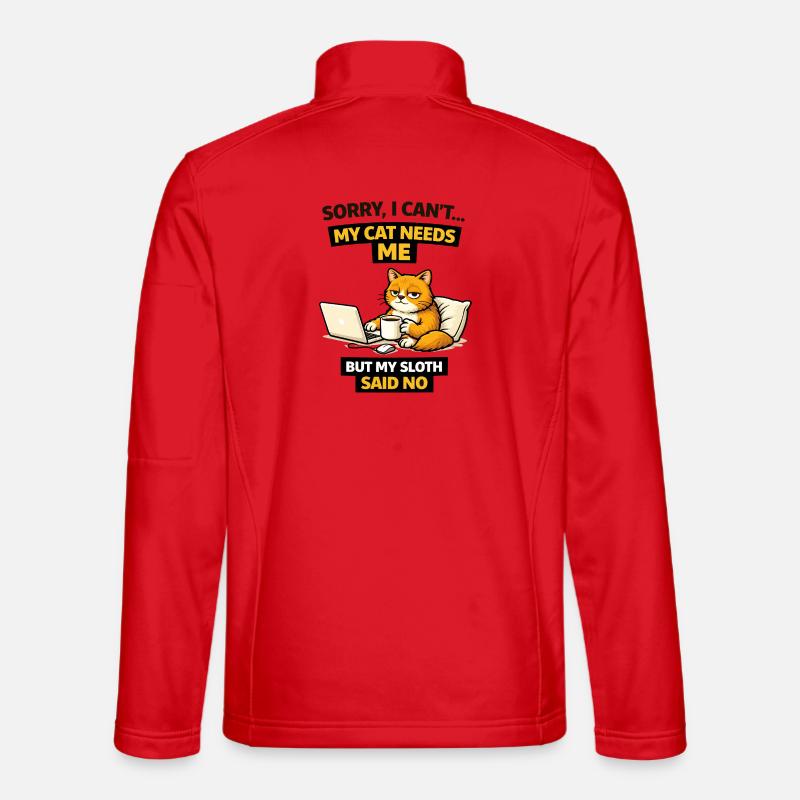 Cat Me Time vs Sloth Refusal - Unisex Softshell Jacket - red