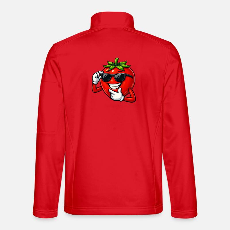 Cool Cartoon Tomato Comic Vegetable Fun Unisex Softshell Jacket
