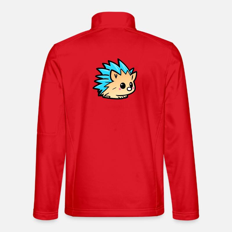 Süßer Kawaii-Igel-Doodle-Cartoon - Unisex Softshelljacke - Rot